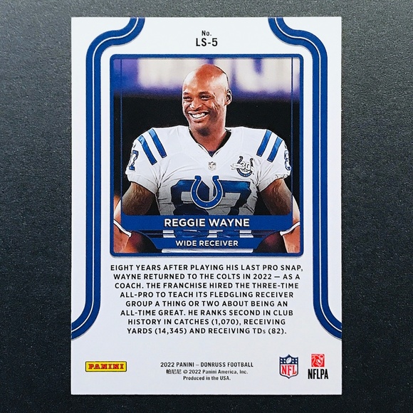 Reggie Wayne - 2022 Donruss The Legends Series #LS-5 - Picture 2 of 2